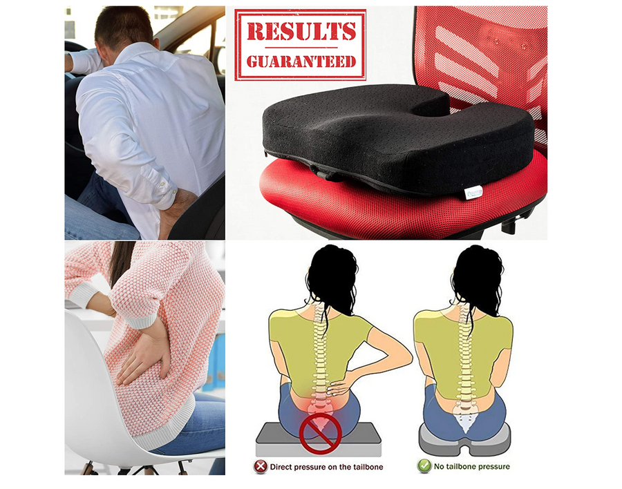 Pressure Relief Seat Cushion, Orthopedic Memory Foam Seat Cushion